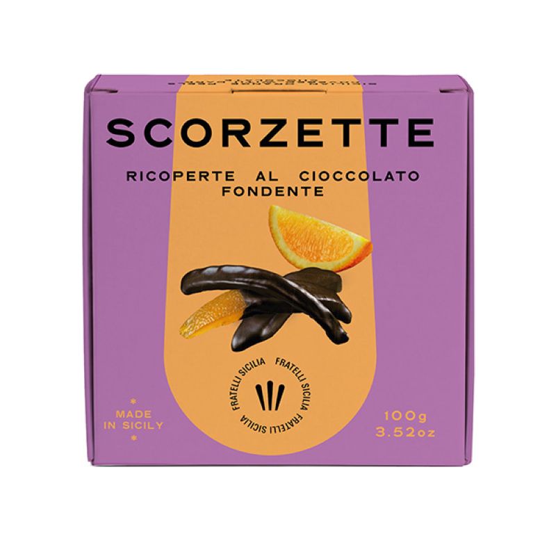 Sicilian orange peel covered with dark chocolate