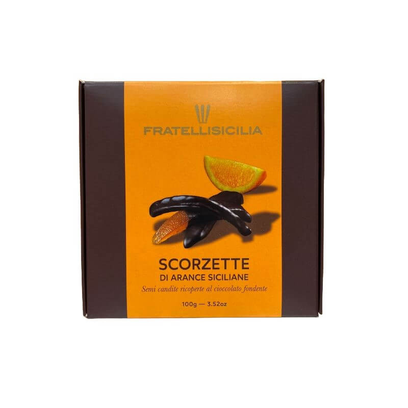 Sicilian orange peel covered with dark chocolate